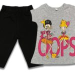 Σετ Μπλουζίτσα και Παντελονάκι Κολάν Κάπρι με Σχέδιο Κοριτσάκια "OOPS" Γκρι
