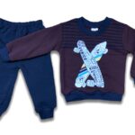 Βρεφικό Σετ Χοντρές Φόρμες Φούτερ, Μπλουζίτσα και Παντελονάκι με Σχέδιο Πατίνι "Venice Malibu" - Μπορντό