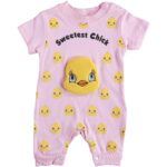 Φορμάκι Κοντομάνικο με Σχέδιο 3D Κοτοπουλάκι "Sweetest Chick" Ροζ