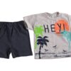 Σετ Μπλουζίτσα και Βερμούδα με Σχέδιο Φοίνικες "Hey! Sunshine" Μπεζ