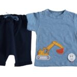 Σετ Μπλουζίτσα και Βερμούδα με Σχέδιο Μπουλντόζα Σιέλ