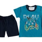 Σετ Μπλουζίτσα και Σορτσάκι με Σχέδιο Joystick "Play I Am Shooting" Οινοπνευματί