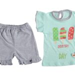 Σετ Μπλουζίτσα και Σορτσάκι με Σχέδιο Παγωτά "Everyday Is Ice Cream Day" Βεραμάν