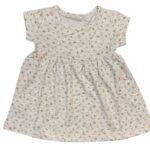 Φορεματάκι Κοντομάνικο με Σχέδιο Λουλουδάκια Μπεζ