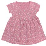 Φορεματάκι Κοντομάνικο με Σχέδιο Λουλουδάκια Ροζ