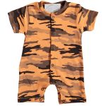 Φορμάκι Κοντομάνικο με Σχέδιο Παραλλαγής Πορτοκαλί