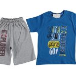 Σετ Κοντομάνικη Μπλουζίτσα και Βερμούδα "Explorer Without Limits Go" Μπλε