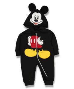 Βρεφικό Φορμάκι με Κουκούλα με 3D Αυτάκια και Ήρωα Κινουμένων Σχεδίων – Μαύρο 34787