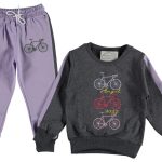 Σετ Μπλουζίτσα και Παντελονάκι με Σχέδιο Ποδήλατα "Angel 2022" Μοβ