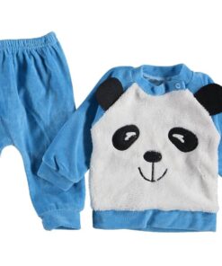 Βρεφικό Χειμερινό Σετ, Μπλουζίτσα και Παντελονάκι Fleece με Σχέδιο Αγελαδίτσα ΣιέλΜπλουζίτσα και Παντελονάκι Βελουτέ με Σχέδιο Φατσούλα Πάντα Σιέλ