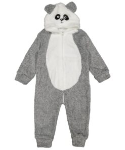 Φορμάκι Χειμερινό Fleece με Κουκούλα σε Σχέδιο Πάντα Γκρι