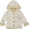 Κοριτσίστικο Ζακετάκι με Εσωτερική Επένδυση Fleece και Κουκούλα Χρυσό και Μπεζ