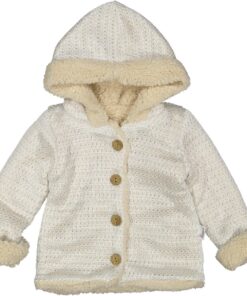 Κοριτσίστικο Ζακετάκι με Εσωτερική Επένδυση Fleece και Κουκούλα Χρυσό και Μπεζ