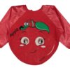 Σαλιάρα με Μανίκια και Σχέδιο Μήλο με Σκουληκάκι "Apple" Μεγάλη - Κόκκινο 1-3 Ετών (40144)