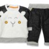 Σετ Μπλουζίτσα και Παντελονάκι με Σχέδιο Προβατάκι Ανθρακί
