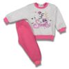 Βρεφικό Σετ Χοντρές Φόρμες Φούτερ, Μπλουζίτσα και Παντελονάκι "Life Is Sweet" Φουξ