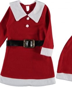 Φορεματάκι από Λεπτό Fleece Μακρυμάνικο με Ζώνη και Σκουφάκι σε Σχέδιο Στολή Αγιοβασιλίτσα Κόκκινο Φορεματάκι από Λεπτό Fleece Μακρυμάνικο με Ζώνη και Σκουφάκι σε Σχέδιο Στολή Αγιοβασιλίτσα Κόκκινο