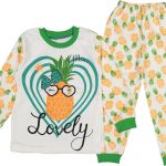 Σετ Μπλουζίτσα και Παντελονάκι με Σχέδιο Ανανά "Lovely" - Πράσινο (41514)