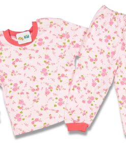 Σετ Μπλουζίτσα και Παντελονάκι σε Σχέδιο Λουλουδάκια Ροζ