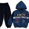 Βρεφικό Χειμερινό Σετ, Ζακετάκι με Κουκούλα και Παντελονάκι "Athletics Boys Team" Σκούρο Μπλε