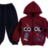 Σετ Ζακετάκι με Κουκούλα και Παντελονάκι "Cool One Boy" Μπορντό