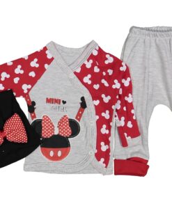 Βρεφικό Σετ Πιτζαμάκι με Ζακετάκι, Παντελονάκι και Σκουφάκι, με Ήρωα Κινουμένων Σχεδίων - Κόκκινο 38799