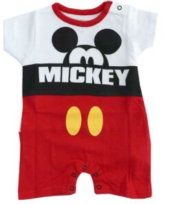 Disney Φορμάκι Κοντομάνικο με Σχέδιο Μίκυ Μάους "Mickey" Άσπρο