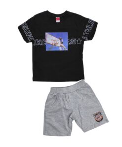 Joyce Σετ Μπλουζίτσα και Παντελονάκι Σορτσάκι με 3D Σχέδιο Μπασκετμπολίστα  "Slam Dunk" Μαύρο (13790)