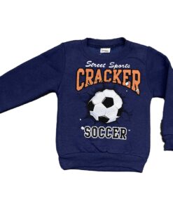 Μπλουζίτσα με Σχέδιο Μπάλα Ποδοσφαίρου "Cracker Soccer" Σκούρο Μπλε