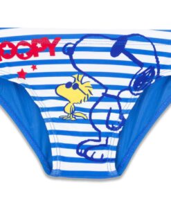 Snoopy Μαγιό Σλιπ Ριγέ με Σχέδιο Σνούπι και Γούντστοκ Μπλε