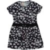 Φορεματάκι Κοντομάνικο με Σχέδιο Φλοράλ Λουλουδάκια Σκούρο Μπλε