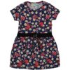 Φορεματάκι Κοντομάνικο με Σχέδιο Φλοράλ Πολύχρωμα Λουλουδάκια Σκούρο Μπλε