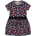 Φορεματάκι Κοντομάνικο με Σχέδιο Φλοράλ Πολύχρωμα Λουλουδάκια Σκούρο Μπλε