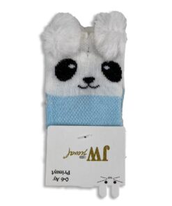 Καλτσούλα Βρεφική με Σχέδιο Πάντα με Φουντάκια Γαλάζιο