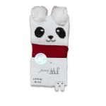 Καλτσούλα Βρεφική με Σχέδιο Πάντα με Φουντάκια Κόκκινο