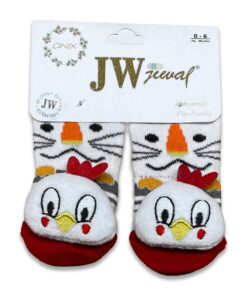 Καλτσούλες Βρεφικές με 3D Σχέδιο Κοτοπουλάκι Κόκκινο
