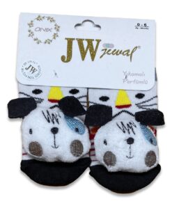 Καλτσούλες Βρεφικές με 3D Σχέδιο Σκυλάκι Άσπρο 0-6 Μηνών