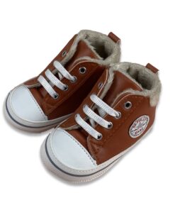 Μποτίνια Αγκαλιάς με Κορδονάκια Καφέ