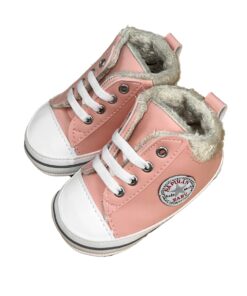 Μποτίνια Αγκαλιάς με Κορδονάκια Ροζ