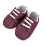 Παπουτσάκια Αγκαλιάς με Κορδονάκια Μπορντό