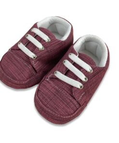 Παπουτσάκια Αγκαλιάς με Κορδονάκια Μπορντό