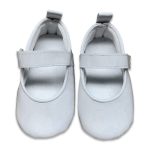 Παπουτσάκια Αγκαλιάς Μπαλαρίνες Λουστρίνια με Χρατς Άσπρο