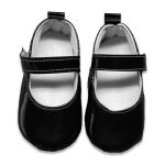 Παπουτσάκια Αγκαλιάς Μπαλαρίνες Λουστρίνια με Χρατς Μαύρο
