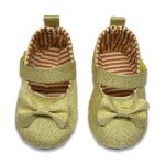 Παπουτσάκια Αγκαλιάς Μπαλαρίνες Στραφταλιζέ με Χρατς και Φιογκάκι Χρυσό