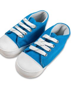 Παπουτσάκια Αγκαλιάς Τζιν με Κορδονάκια Γαλάζια