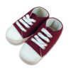 Παπουτσάκια Αγκαλιάς Τζιν με Κορδονάκια Μπορντό
