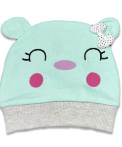 Σκουφάκι με Σχέδιο Φατσούλα με Αυτάκια και Φιογκάκι Βεραμάν