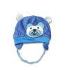 Σκουφάκι Βελουτέ με Αυτάκια και Σχέδιο 3D Αρκουδάκι - Μπλε