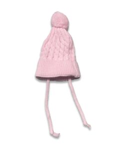 Σκουφάκι Χειμωνιάτικο Πλεκτό με Πον Πον Ροζ