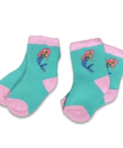 Δύο (2) Ζευγάρια Καλτσούλες Βρεφικές Χειμωνιάτικες με Σχέδιο Γοργόνα Βεραμάν